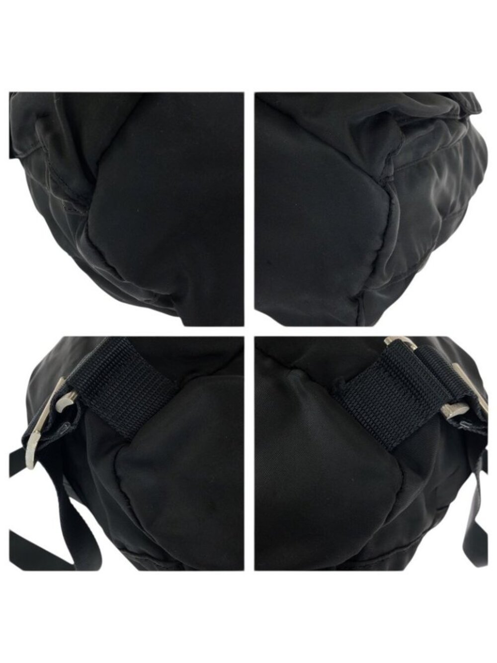 Prada Tessuto Black Silver Nylon Leather Backpack - Picture 3 of 9